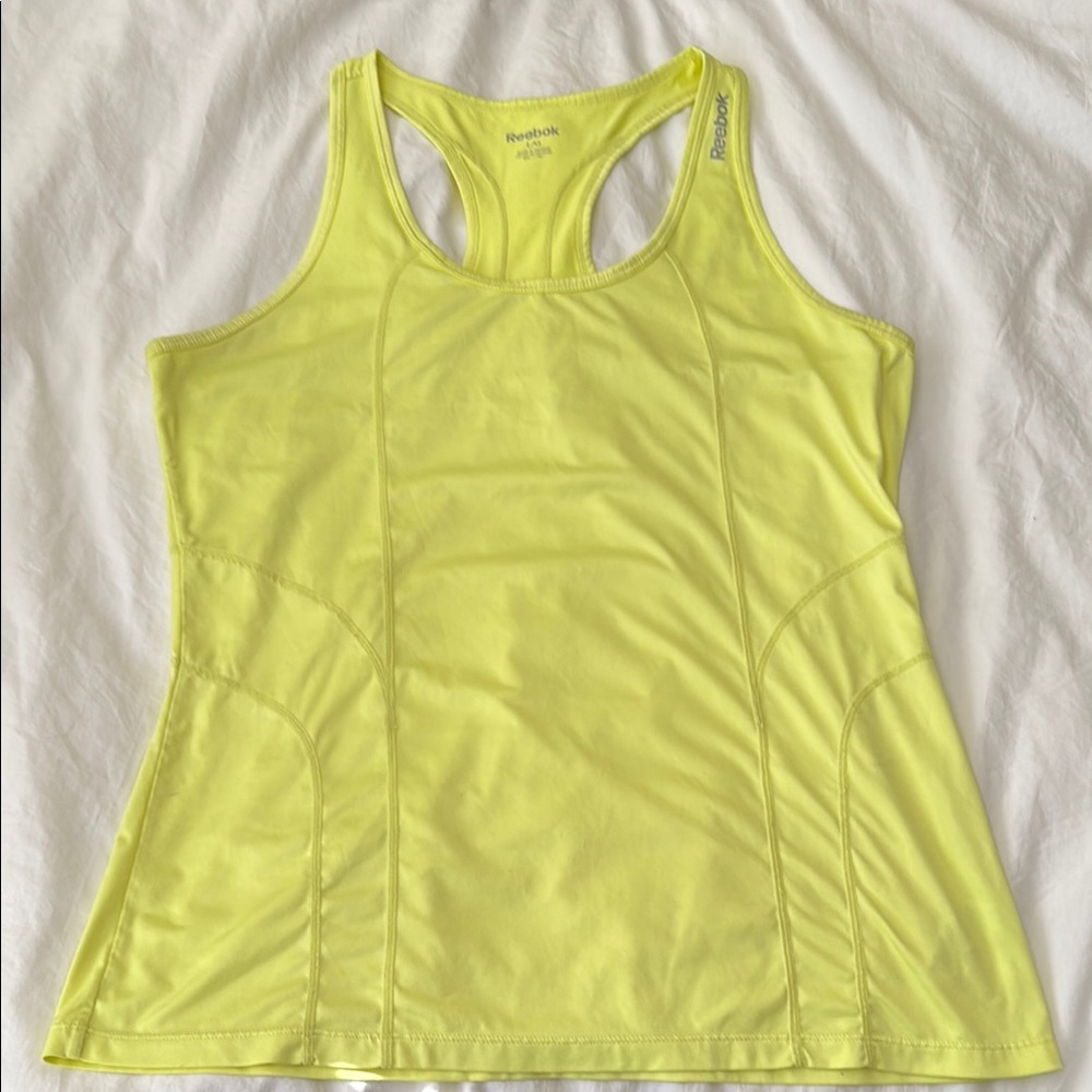 Reebok Yellow Sleeveless Fitted Tank Top